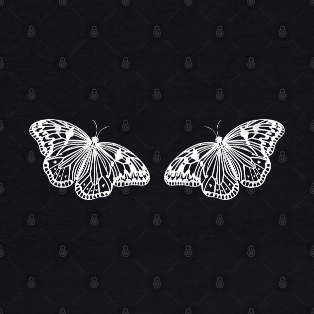 Butterflies in Love - detailed butterfly ink art design by Green Paladin